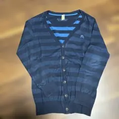 BURBERRY BLACK LABEL ネイビー ストライプ カーディガン