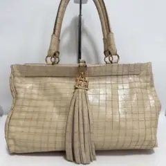 FURLA フルラ キャンディバッグ ハンドバッグ ベージュ かご風デザイン