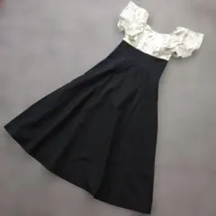 ★a1726 GRL グレイル【M】フリル袖 花柄 ロングワンピース