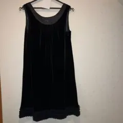 ブラックベロアノースリーブワンピース