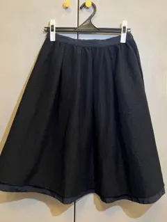 膝下丈リバーシブルスカート　紺色