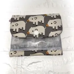 ハンドメイド ぶた柄 ビニールケースポーチ
