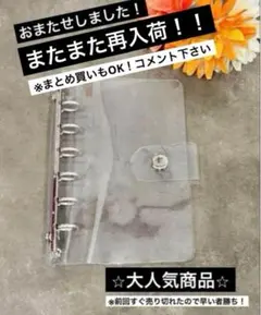 【最安値】新品A7サイズ 透明シール帳用クリアカバー 6穴　バインダー