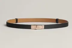 HERMES エルメス ケリー ベルト ノアール ブラック シルバー金具 X刻印