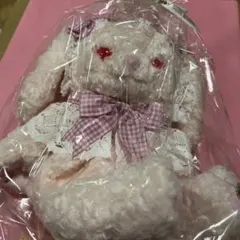 うさくみゃポシェット ピンク×ピンクギンガムチェックリボンのサムネイル