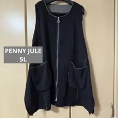 PENNY JULE ジャンパースカート 5L 黒 ポケット 付き 配色のサムネイル