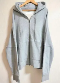 秋冬INHERIT大人カジュアル古着長袖ドルマンスウェットパーカー無地グレー羽織