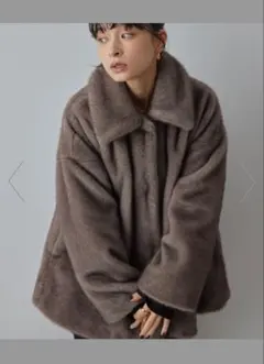 Faux Mink Peacoat ルシェルブルー ファーコート - メルカリ