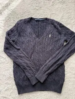 Ralph Lauren Sport ダークグレー Vネックセーター