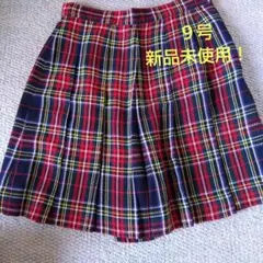 プリーツミニキュロット チェック柄 赤・青・黄色 9号 毛100%