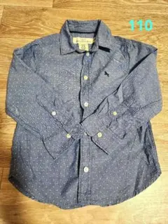 ♡H&M♡長袖シャツ 110cm　ドット柄　ライトブルー系【値下げ】