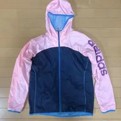 adidas フード付きジャケット L ピンク/ネイビー