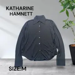 2623☆KATHARINE HAMNETT 長袖シャツ ブラック サイズMのサムネイル