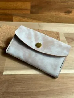 【レザークラフト】 名刺入れ／カードケース｜ホワイトスクラッチ × 黒