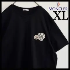 QR確認済・美品】モンクレール/Tシャツ/Wワッペンロゴ/ブラック/L 