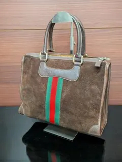 オールドグッチ シェリーライン GUCCI ヴィンテージ ブラウン ハンドバッグ