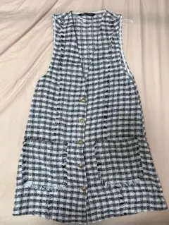 ZARA チェック柄 ノースリーブワンピース