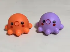 タコ型おもちゃ 2個セット オレンジ 紫