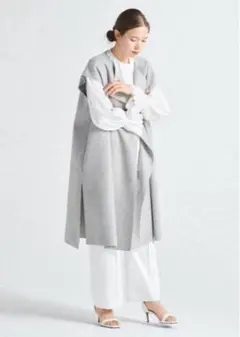 【美品】yori　グレンチェックサイドリボン　ジレ　リバーシブル　ヨリ　ウール 美品】yoriグレンチェックサイドリボンジレリバーシブルヨリウール