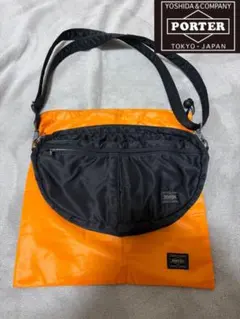 【美品】【希少】PORTER タンカー　ハーフムーン型ショルダーバッグ ブラック