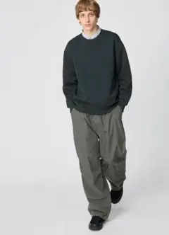 UNIQLO C ユニクロ　ワイドパラシュートパンツ　オリーブ　S