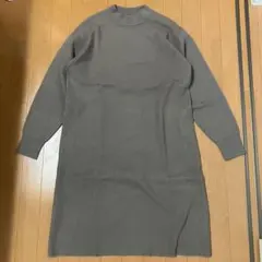 UNIQLO スフレヤーンモックネックワンピース ベージュ サイズM