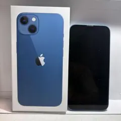 iPhone13ブルー本体128GB 片方レンズ割れ有（レンズ割れ以外は美品）