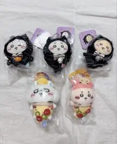 ちいかわ　黒猫　ピザ　マスコット　5点セット