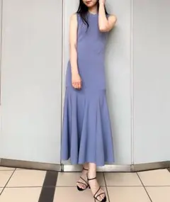 【大幅値下げ】アニュアンス　ナローシルエットニットワンピース　ノースリーブ