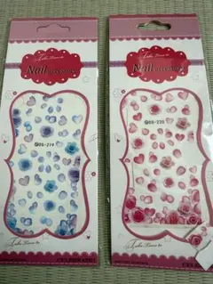 水で貼る　ネイルシール 薔薇