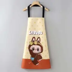 LABUBUキャラクターエプロン台所炊事首掛けエプロン