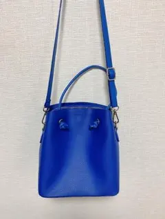 青色 バケツ型ショルダーバッグ