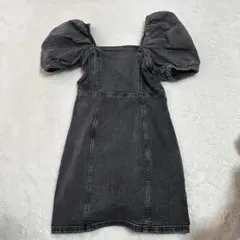 H&M グレー パフスリーブ ノースリーブワンピース XS