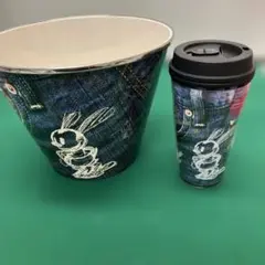 (11-16)オズワルドデザインのデニム風バケツとタンブラーセット新品未使用品