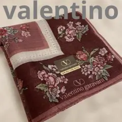 valentino garavani 花柄シルク調　コットンハンカチ