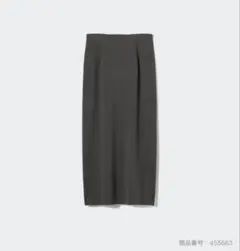 UNIQLO ストレッチダブルフェイスナロースカート ダークグレー Mのサムネイル