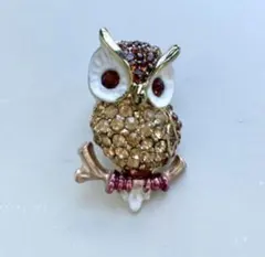 新品 フクロウピンブローチ ラペルピン タックピン ヴィンテージ ゴールド