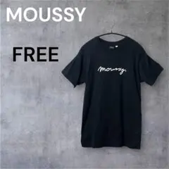 MOUSSY ブラック FREE 半袖Tシャツ ロゴプリントシャツ 人気 定番のサムネイル