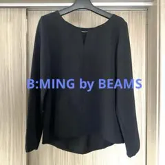 B:MING by BEAMS　メタルパーツ付きキーネック長袖ブラウス ブラックのサムネイル