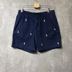 ポロラルフローレン 総柄 ポニー刺繍 チノ ショートパンツ 紺 20のサムネイル