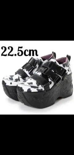 22.5cm ヨースケ 厚底 スニーカー ブラック ホワイト 黒 白　サンマル