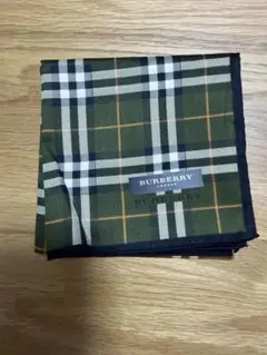 【未使用】Burberry バーバリー メンズハンカチ グリーン