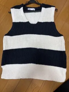 ZARA ストライプ ニットベスト