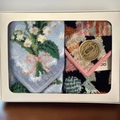 FEILER フラワー柄タオルハンカチ2枚セット