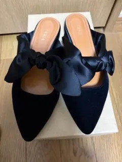 ohga ベロアリボンパンプス