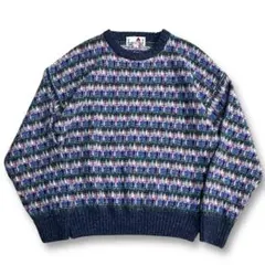 希少【Euro vintage】イタリア製 90s~ 3D ビンテージリブニット