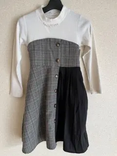 チェック柄ワンピース 長袖 130cm
