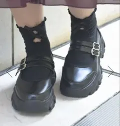 ✴︎axes femme✴︎メリージェーンスニーカー✴︎ブラック24.5㎝・Lサイズのサムネイル