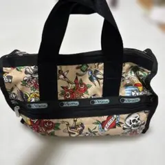 LeSportsac タトゥー柄 ボストンバッグ