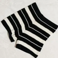SHEIN シーイン ボーダー柄 ニットショートパンツ L モノトーン 古着